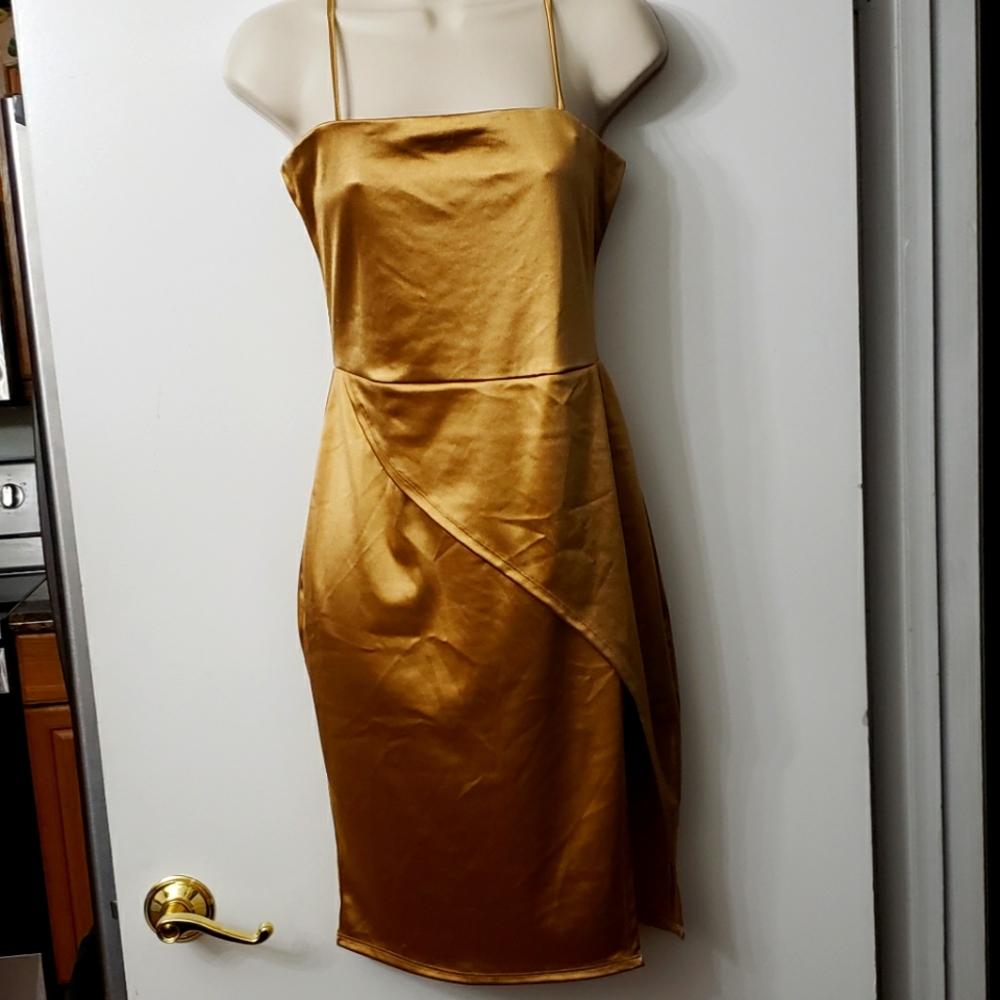 Minette Gold Body Con Mini Dress